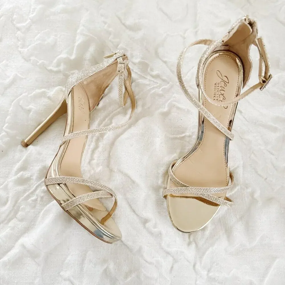 Badgley Mischka Galen Platform Glitter Heels Size 8.5 New $110